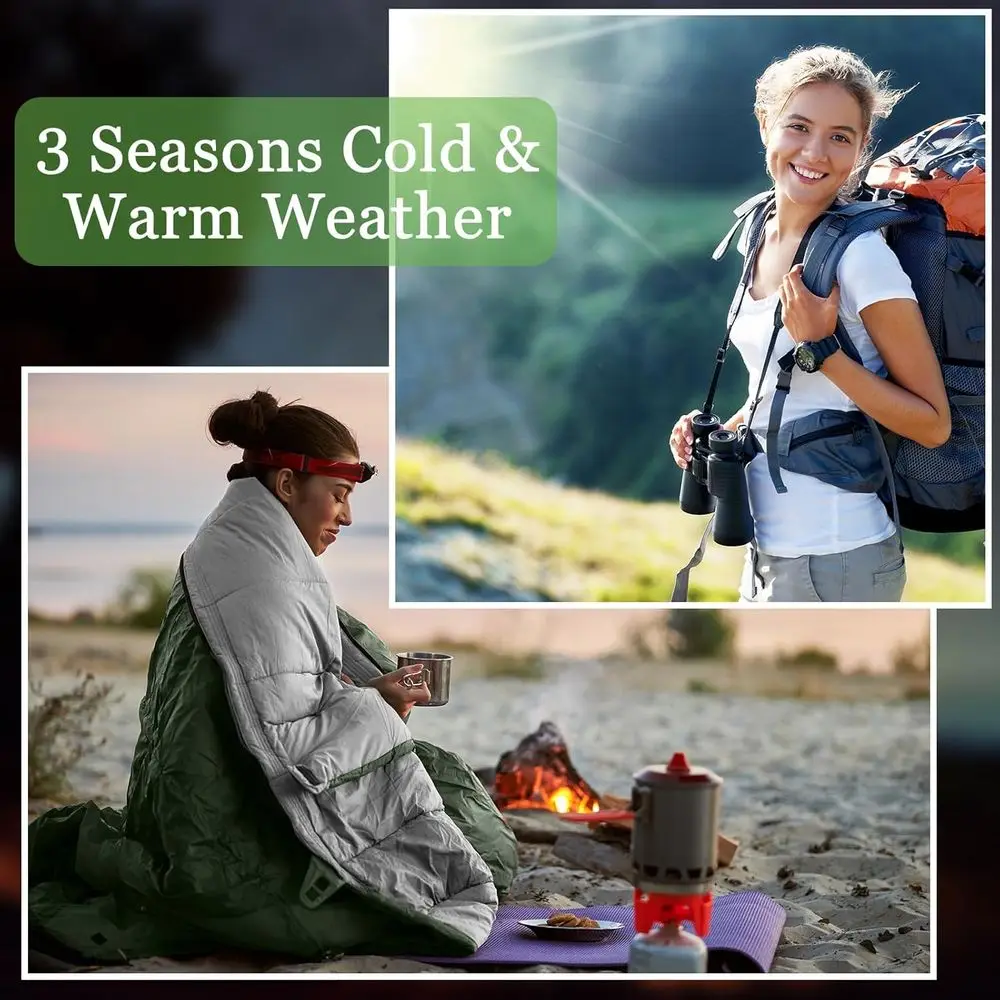 6 عبوات من أكياس النوم السائبة للتبرة بدون منزل، أكياس نوم مقاومة للماء 0 درجة مع كيس ضغط للبالغين في الشتاء البارد #6