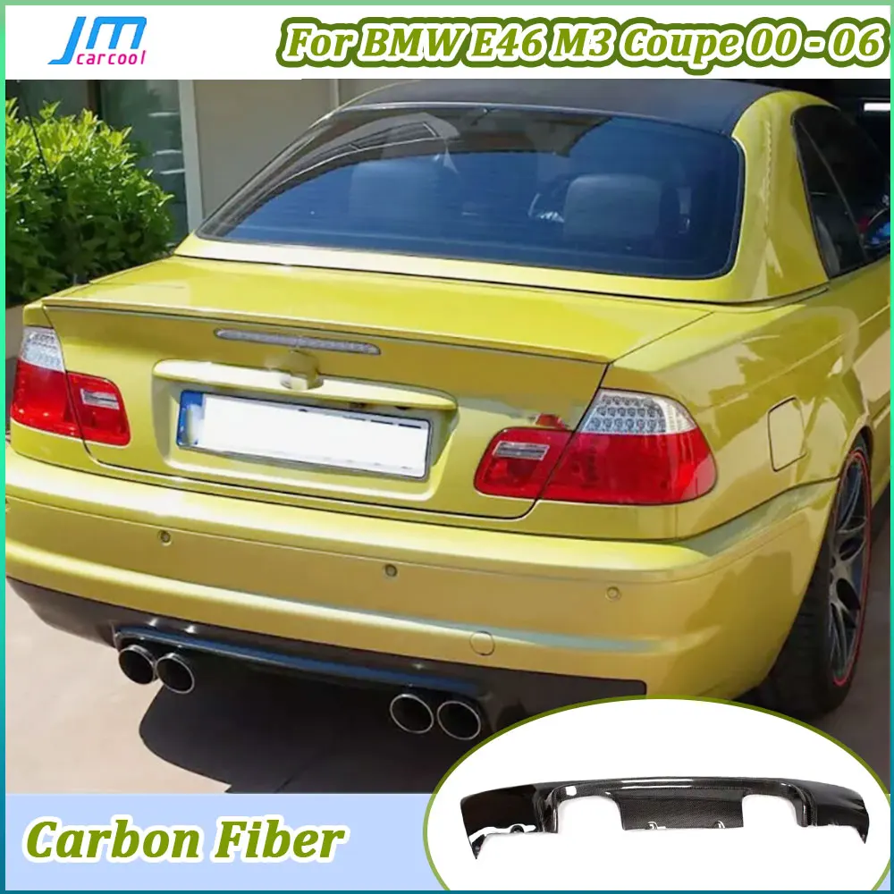 Car Rear Bumper Lip Diffuser Spoiler Carbon Fiber for BMW E46 M3 Coupe 2000 - 2006 FRP Rear Bumper Protection Guard Body Kits