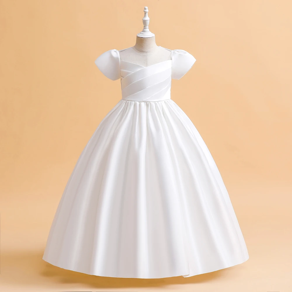 Elegant Bridesmaid Dresses For Girls Wedding Party Gown White First Communion Ceremony Long Evening Dress Kids Summer Clothes