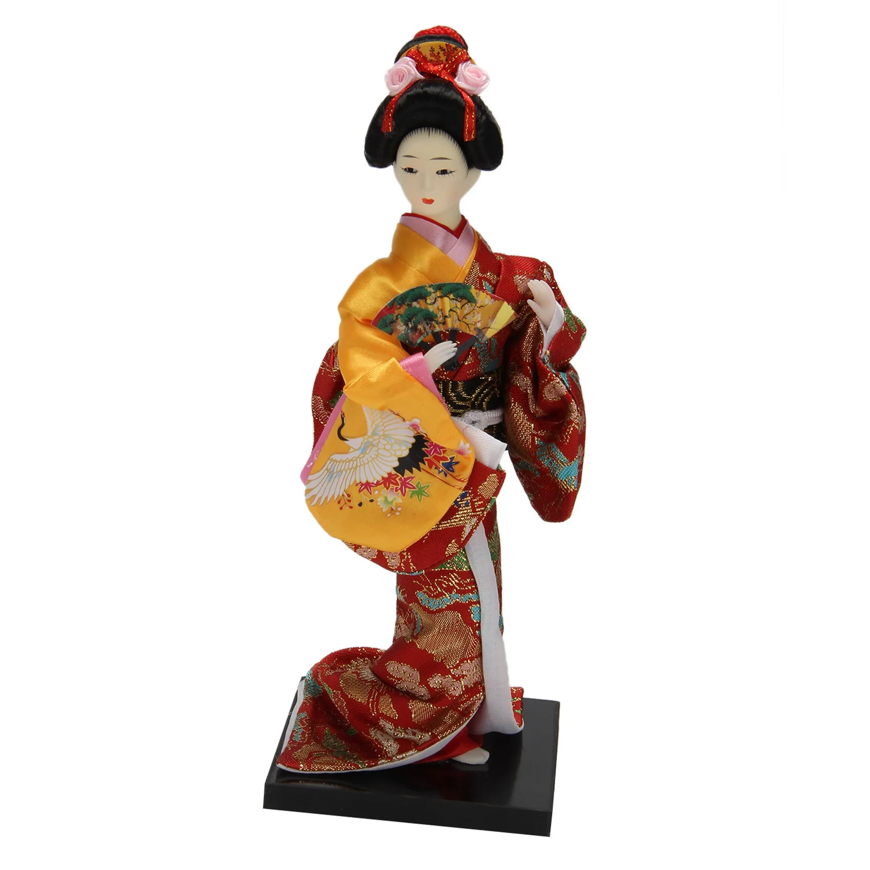 Japanese Folk Geisha Dolls Kimono Dolls Handmade Silk Folk Crafts Statue Decor Hobbies Display Ornaments Collection A21