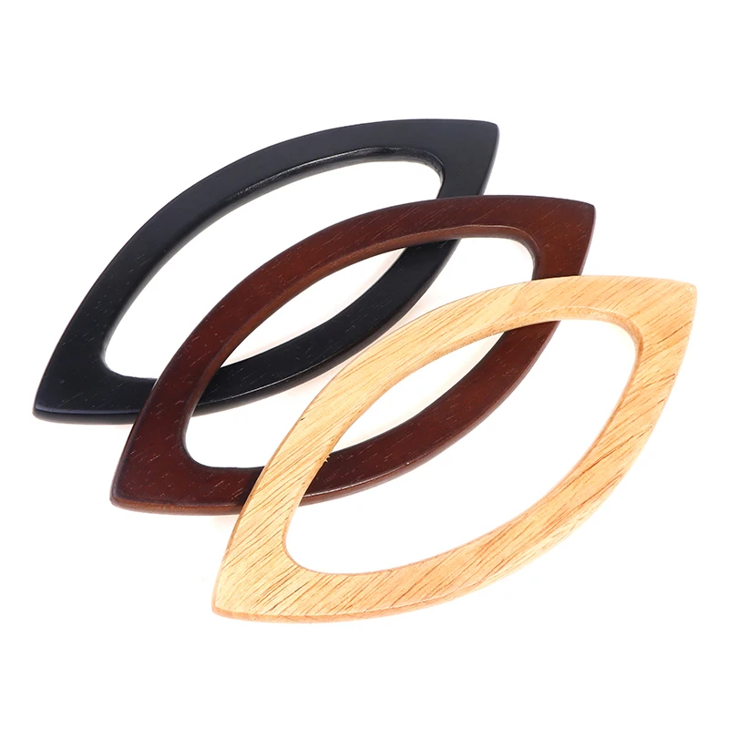 1PCS 20x8.7cm Solid Wood Handles For Sewing Crochet Bags 3Colors Bag Purse Tree Wood Bag Handle