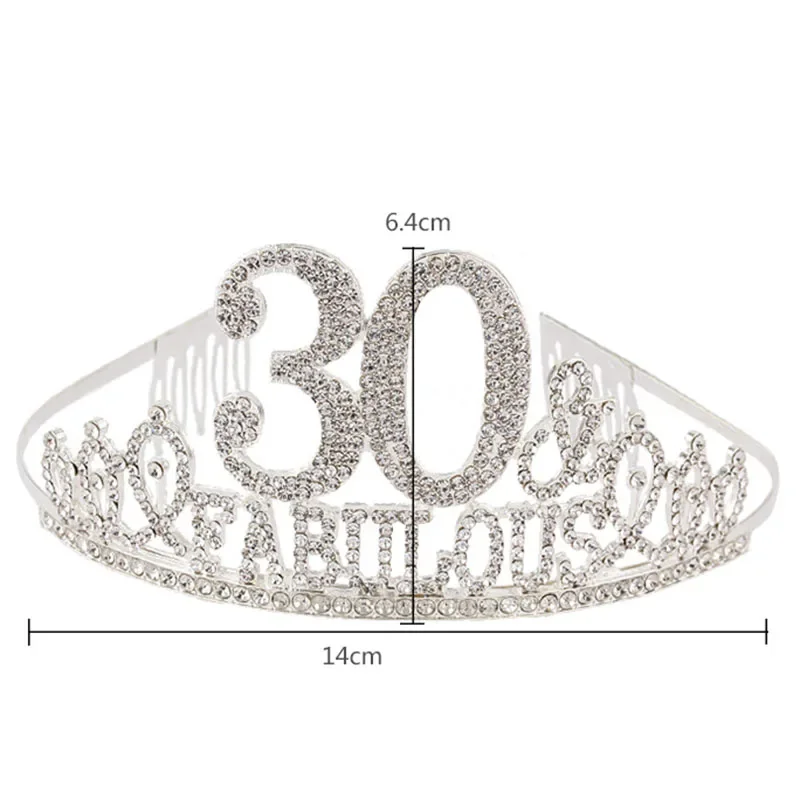 30th 40th 50th 80th Fabulous Birthday Sash and Tiara for Women Girls Hair Accessories Birthday Queen Party Supplies Decoration