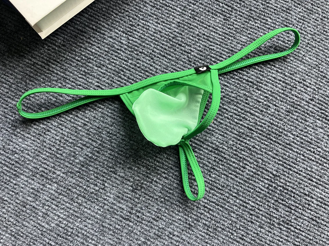 

Men's Low-Rise Thong with High-Elastic Mesh Pouch Thin Transparent Sexy Underwear for Comfortable Fit