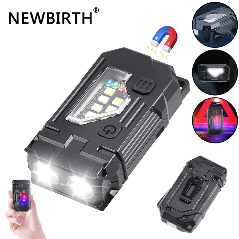Powerful Pocket Torch Light Magnetic Flashlight Super Bright LED Multifunctional Linterna COB LED EDC Mini Keychain Flashlight