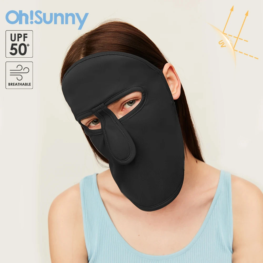 OhSunny Sun Protective Scarf UV Protection Anti-UV UPF50+ New Breathable Open Nose Design Women Summer Face Cover for Outdoors