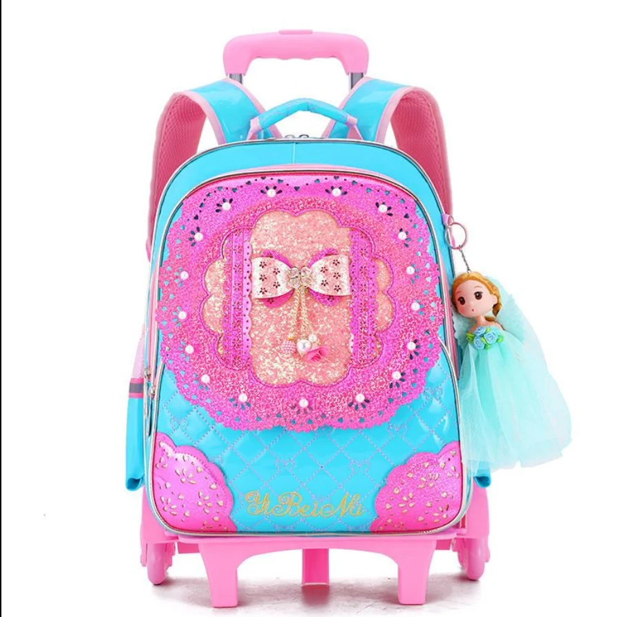 school rolling backpack fashion style schoolbag with wheels school backpack on wheels school bag with cart trolley schoolbags