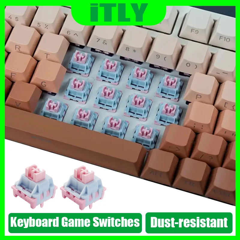 

Pink Light Pressure Axis Mechanical Keyboard Switches Dust-Resistant Five-Legged Keyboard Switch