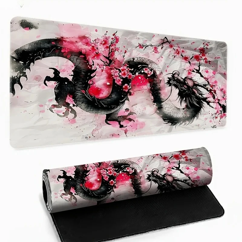 

900x400 Sakura and dragon Japanese Cherry Blossom Mouse Pad Gaming Mousepad keyboard pad Non-Slip Office Carpet Laptop Mice Pad
