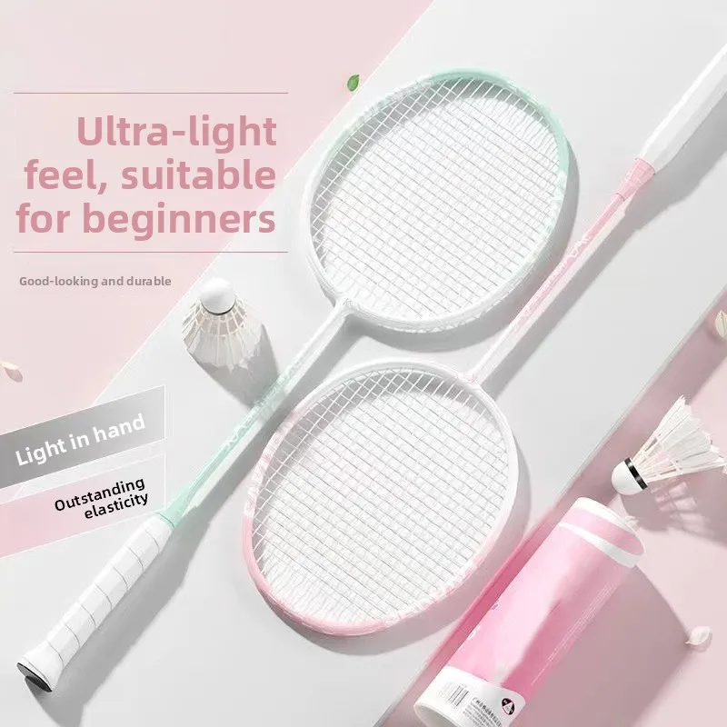 

Badminton Racket Ultralight Carbon High Repulsion Student Adult Couples One Piece Racket Set Single Double Batminton Rackets