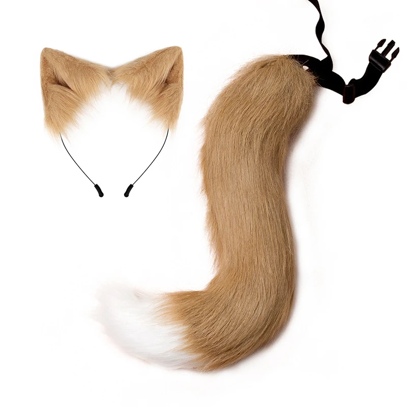 Neue Halloween-Party einstellbare Simulation Fuchs Schwanz Plüsch Fuchs Ohren Haarband Cosplay Anime Ausstellung Dress Up Zubehör – Detail 11