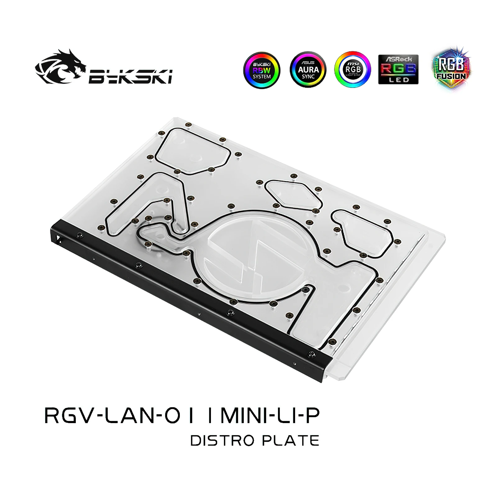 

Distro Plate Reservoir Bykski RGB с водяным охлаждением для корпуса Lianli O11MINI RGV-LAN-O11MINI-LI-P