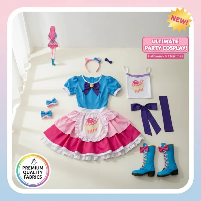 

✠CAINIAO✠CAINIAO Anime Little Pony Pinkie Pie Cosplay Costume Dress Uniform Suit for Women Girls Children Halloween ChristmasT@✠