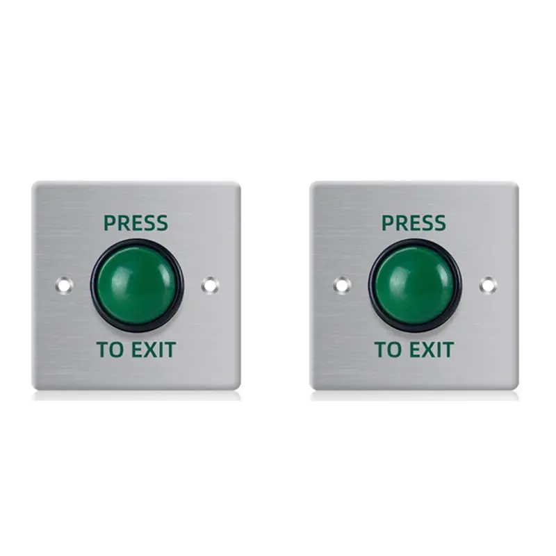 

【NEWLY】2X Door Exit Push Button Release Switch Opener Stainless Steel Panel For Door Access Control System Entry Open