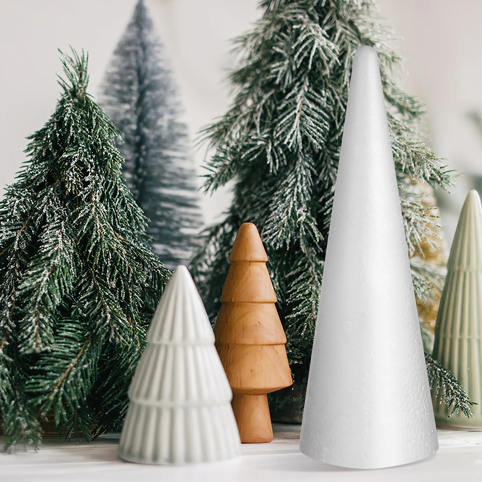 

2Pcs Foam Cones for Crafts White Cone Shaped Foam Trees DIY Projects Home Decor Supplies White Cones Cone Shape Foams