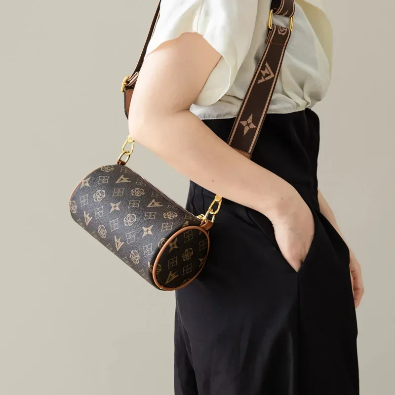 Cylindrical Bag Fashion Retro Shoulder Bag Luxury Crossbody Bags for Women Vintage Messenger Bag Female Western Style Pillow Bag