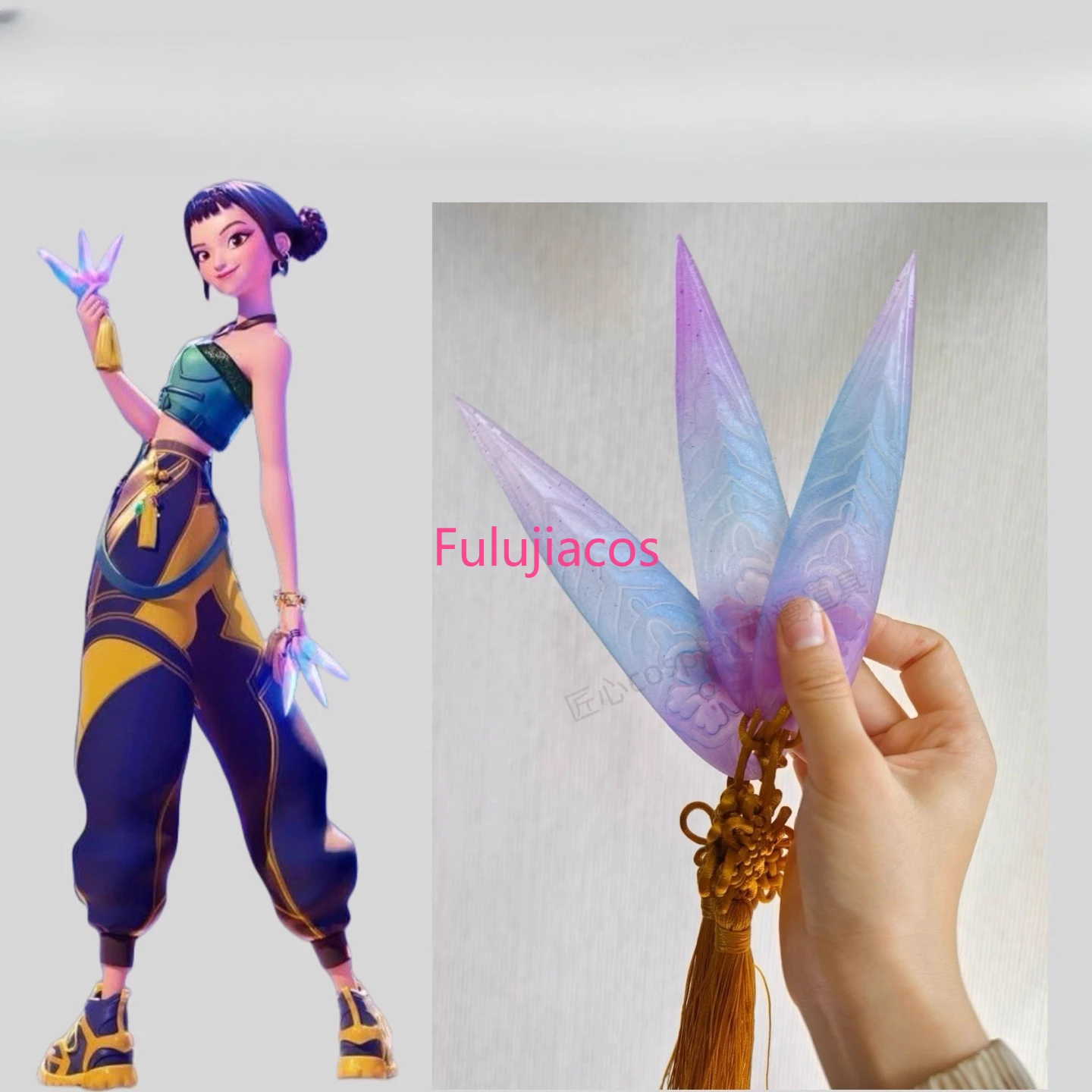 Fulujiacos-Disfraz de cazador de demonios KPop Zoey para mujer, accesorios de dardo Boomerang, accesorios de Halloween para niñas adultas, conjunto de brazos