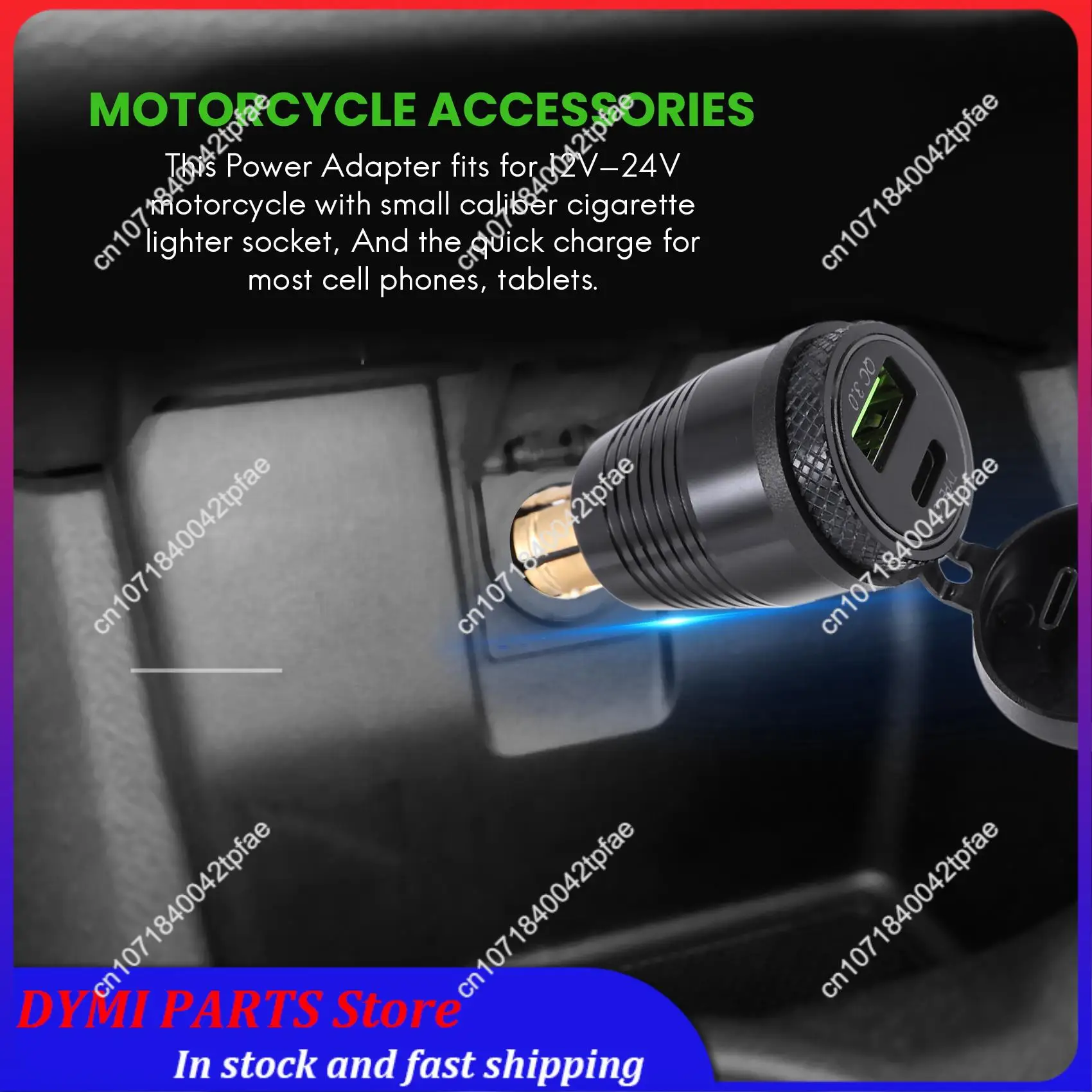 Essential Motorcycle DIN Plug Waterproof Charger To QC3.0 USB Charger & Type C 30W Power Delivery Adapter Socket