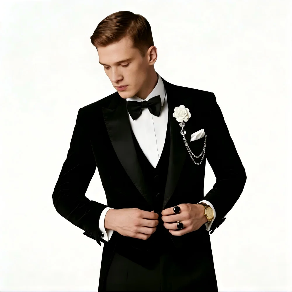 Mens Tuxedo Tailcoat Formal Dress Suits Swallow Tail Coat Burgundy Male Jacket Vest Pants Party Wedding Dance Magic Performance