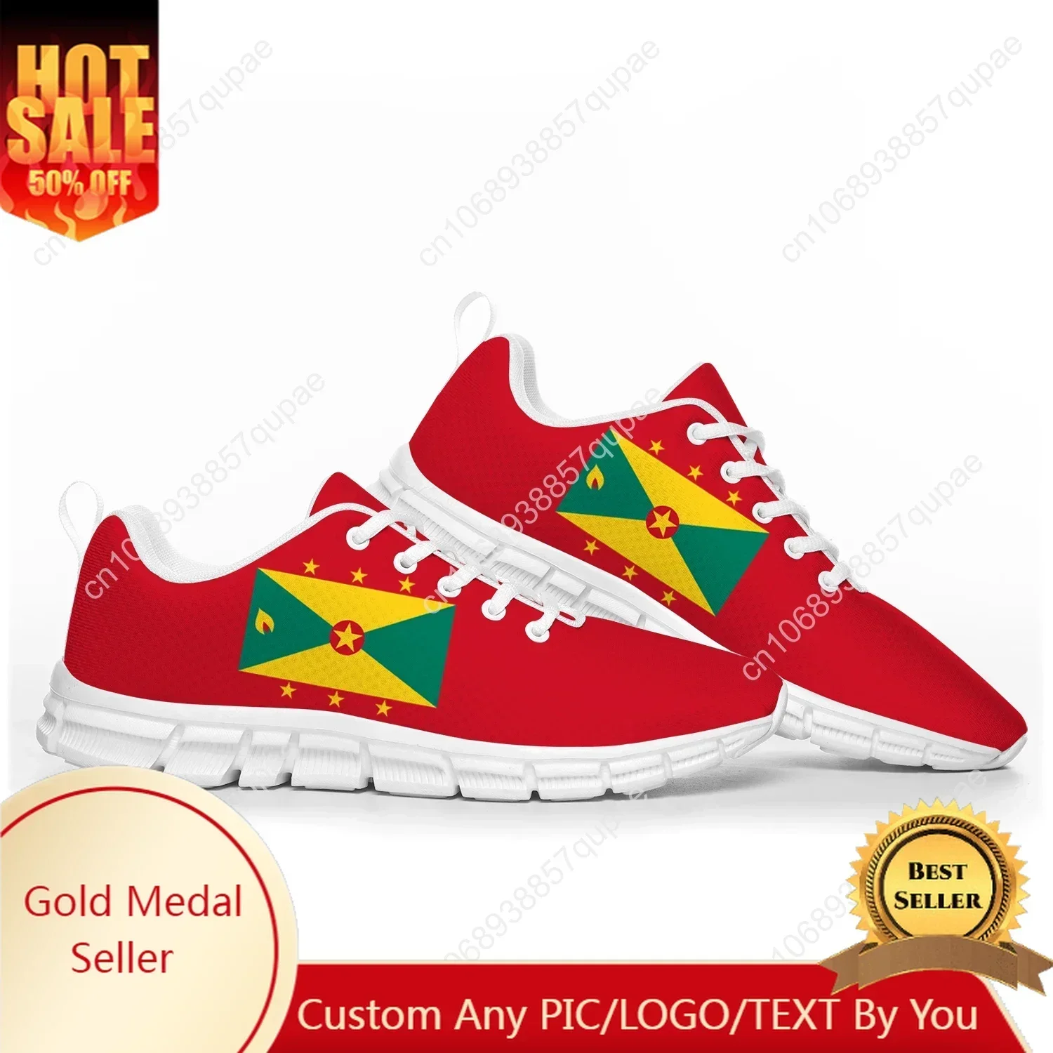 

Grenada Flag Sports Shoes Mens Womens Teenager Sneakers Grenada Casual Custom High Quality Couple Shoes