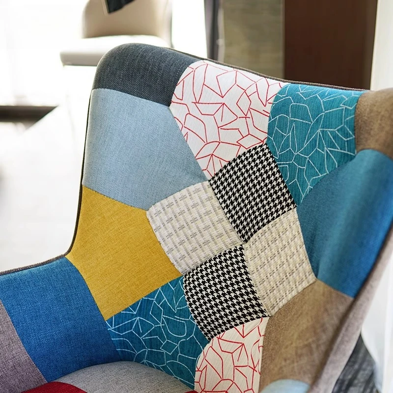 Künstlerischer Freizeit-Schaukelstuhl, Nickerchenstuhl aus massivem Holz, kleiner, abnehmbarer, transportierbarer Balkon-Lazy-Stuhl