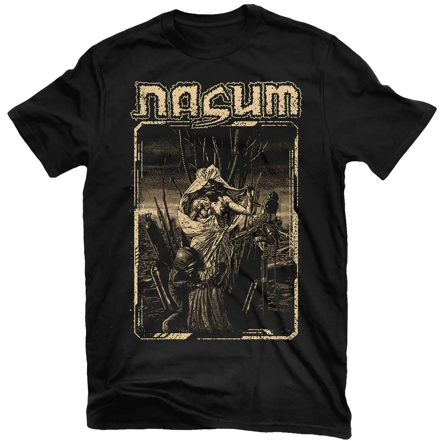 Camiseta Gráfica Nasum Grind Finale 2026, 100% Algodão, Gola Redonda, Casual, Unissex, Top de Verão