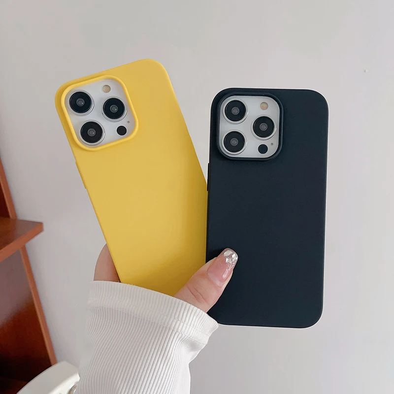 Candy Color Luxury Girl Pattern Matte Silicone Soft Case For iPhone 16 15 14 Plus 13 12 Mini 11 Pro Max Ultra Thin Cover Shell