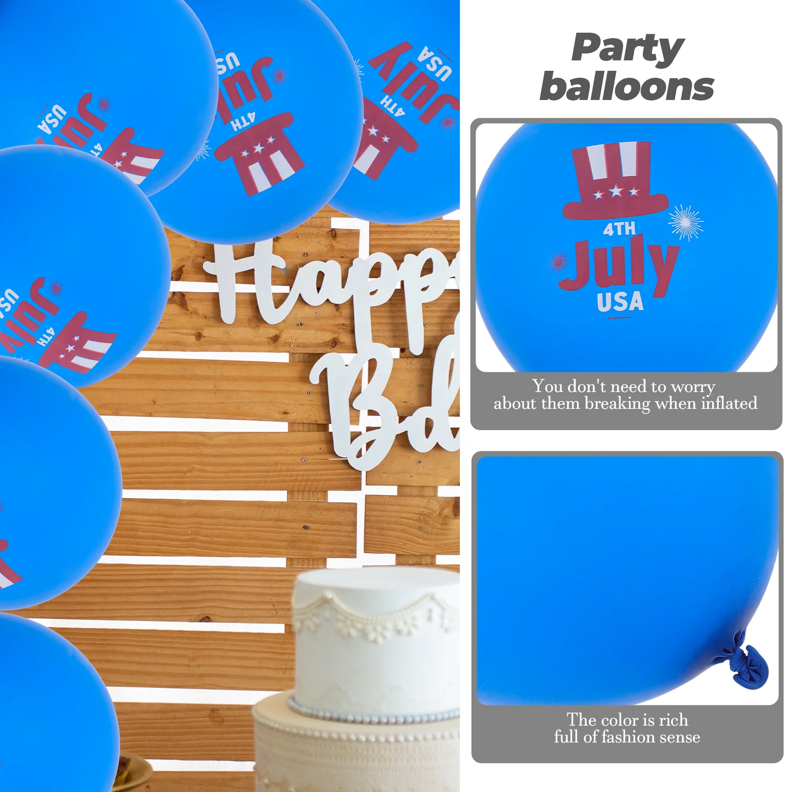 16 Pcs Independence Day Balloon Colorful Balloons Latex Decor Props Safe Party Supplies 4th Of July Emulsion Decors for