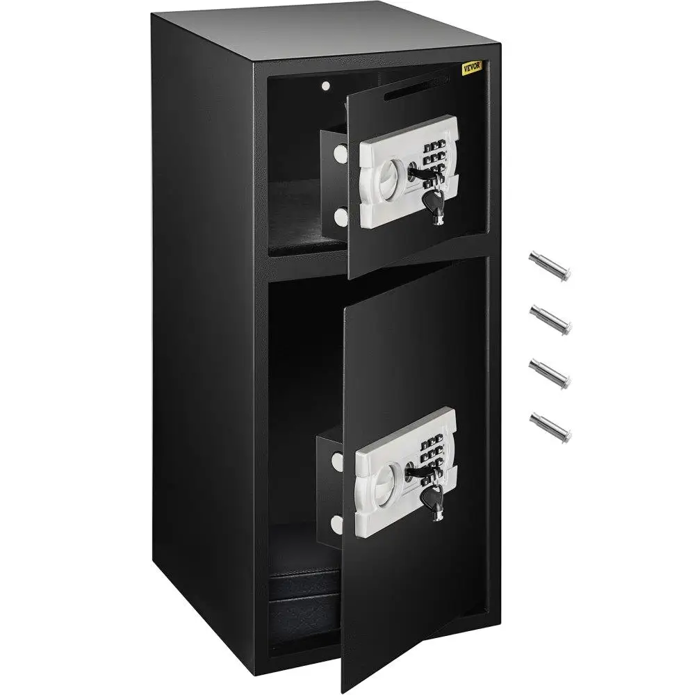 Double Door Digital Steel Safe Box 2.6 Cu Ft for money Jewelry Black