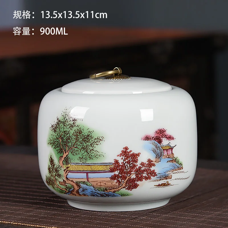 Tea Pot with Lid Ceramic Sealed Pot Tea Pot Storage Pot Boutique High-grade Luxury Household Tea Pot Tea Container Tea Set