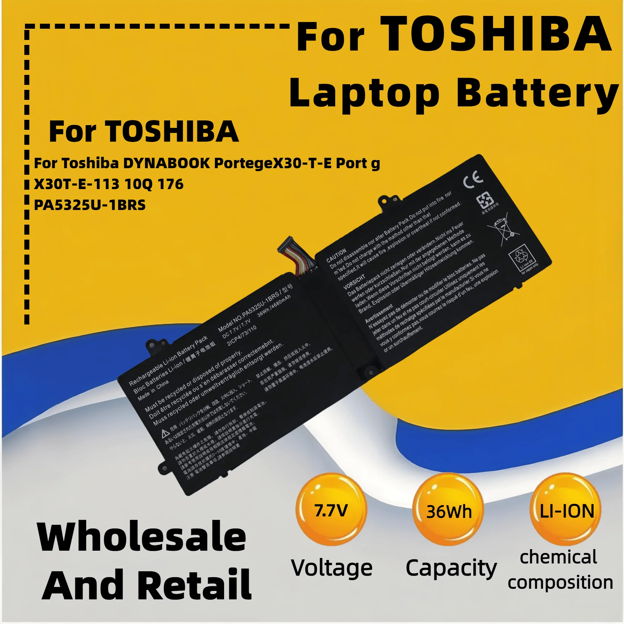 FRLESUI PA5325U PA5325 Battery  For Toshiba Port g X30T-E-113,Portege X30T-E-10Q,176,1DP,X30-T-E PA5325U-1BRS