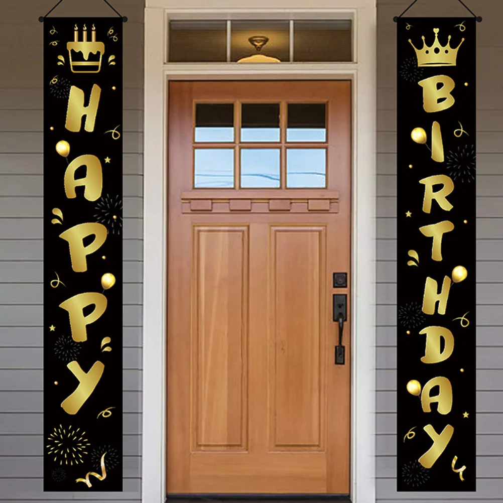 

Birthday Party Decoration Door Banner Decorate Happy Polyester Hanging Flag for