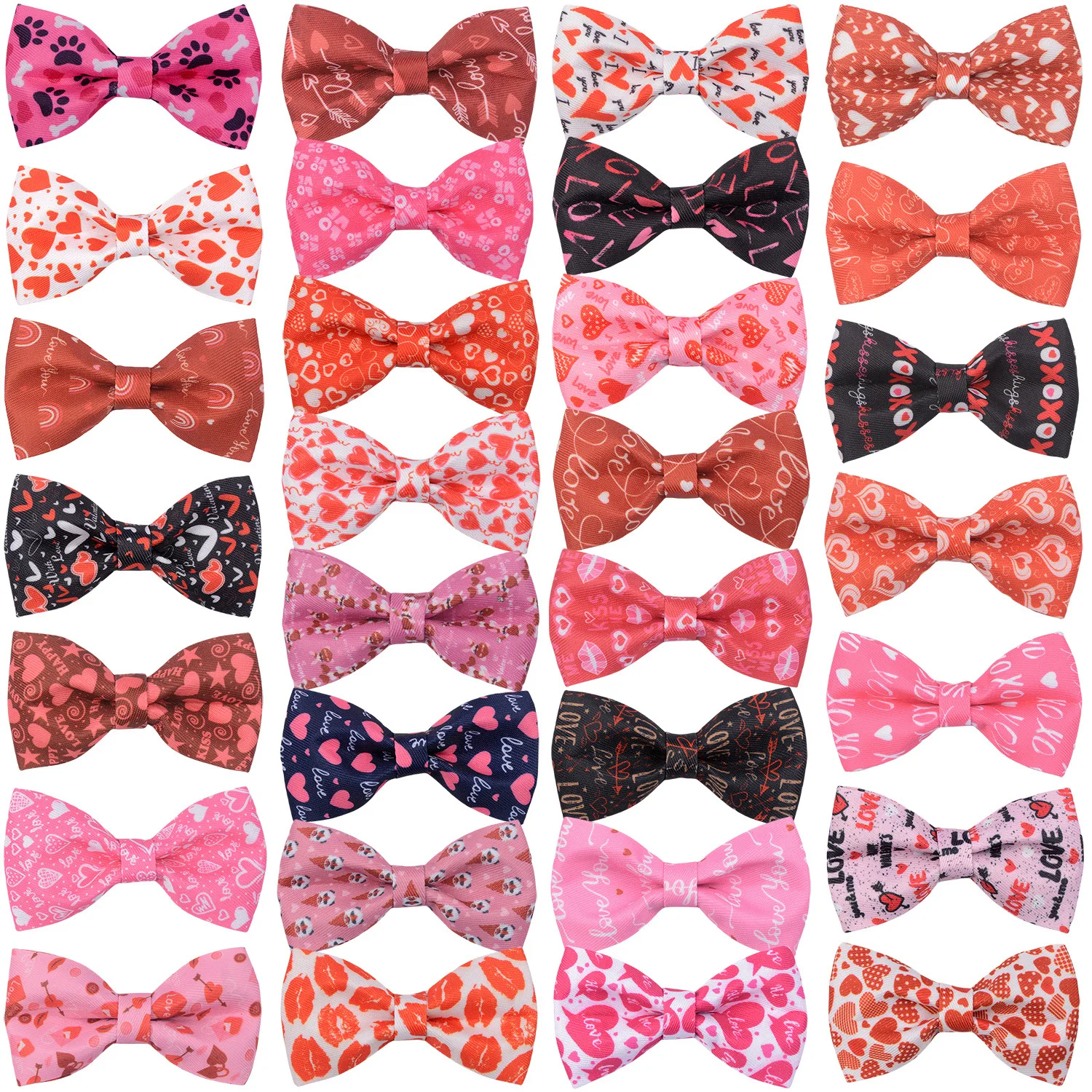 50/100pcs Valentine\'s Day Dog Bowtie Removable Love Dog Bows Dog Collar Accessories For Dogs Dog Supplies