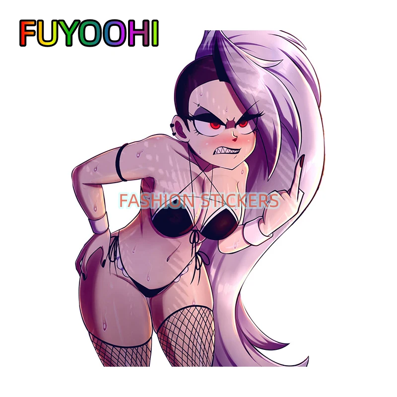

FUYOOHI Fashion Stickers Helluva Boss Girl Bikini Sticker Creativite Amusing Refrigerator Laptop Decal Racing Accessories