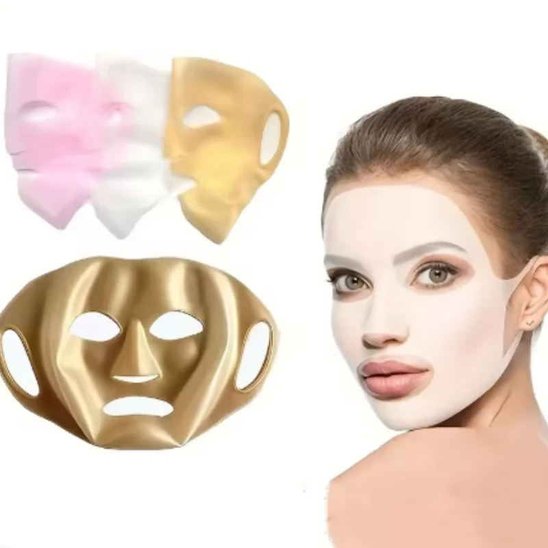 3D Silicone Facial Mask Cover Reusable Ear hook Face Mask Shield Prevent Evaporation Moisturizing Beauty Face Skin Care Tool