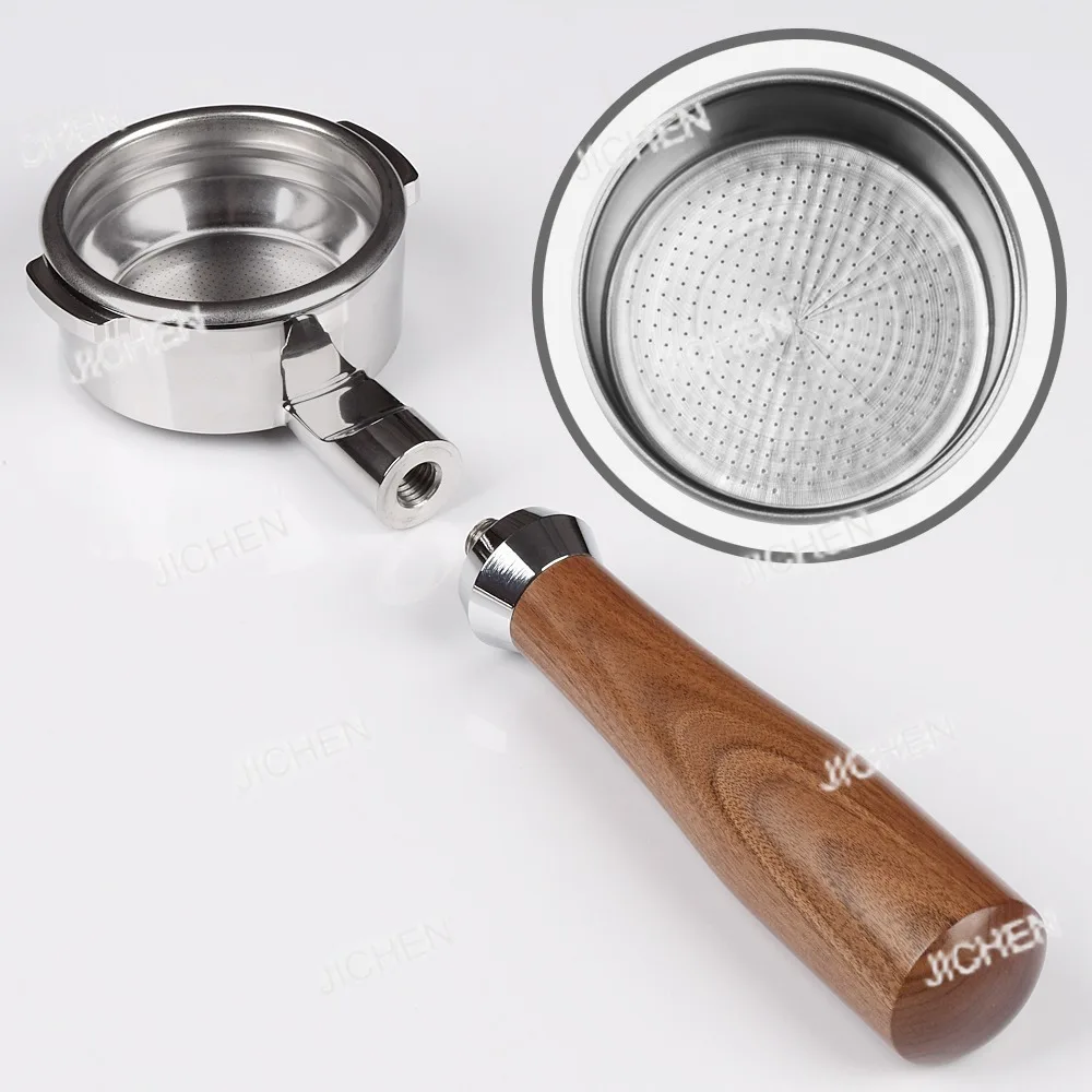 

Новые инструменты для бариста: портафильтр для кофе с ручкой из палисандра и головкой из нержавеющей стали 304, бездонный портафильтр для эспрессо, 58 мм