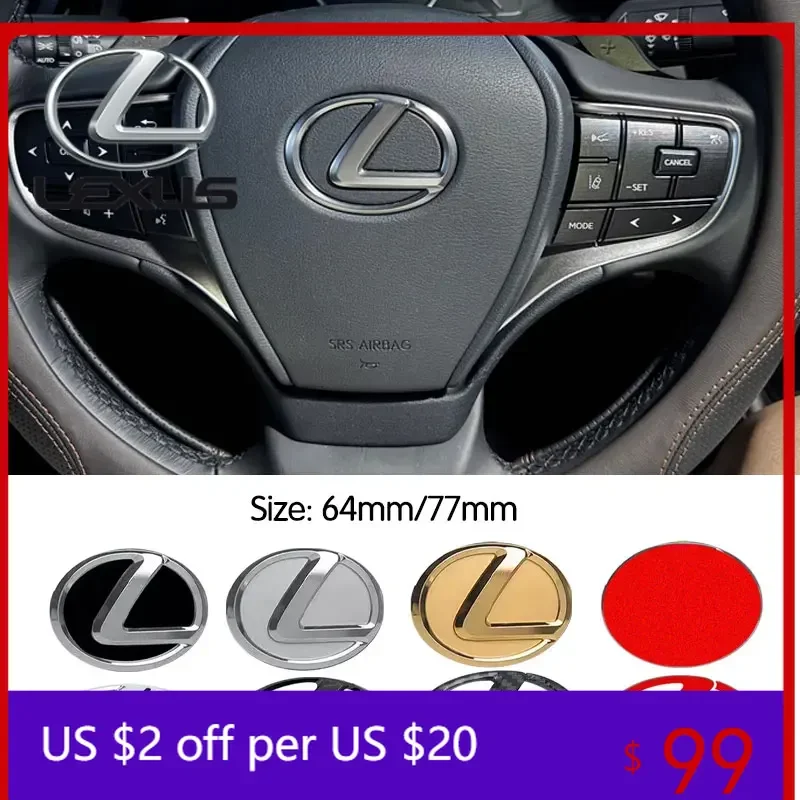 

Interior Mouldings For Lexus ES240 ES250 ES350 IS250 IS300 RX270 GS NX300 RX300 RX350 RX400H 64/77mm Steering Wheel Emblem Cover