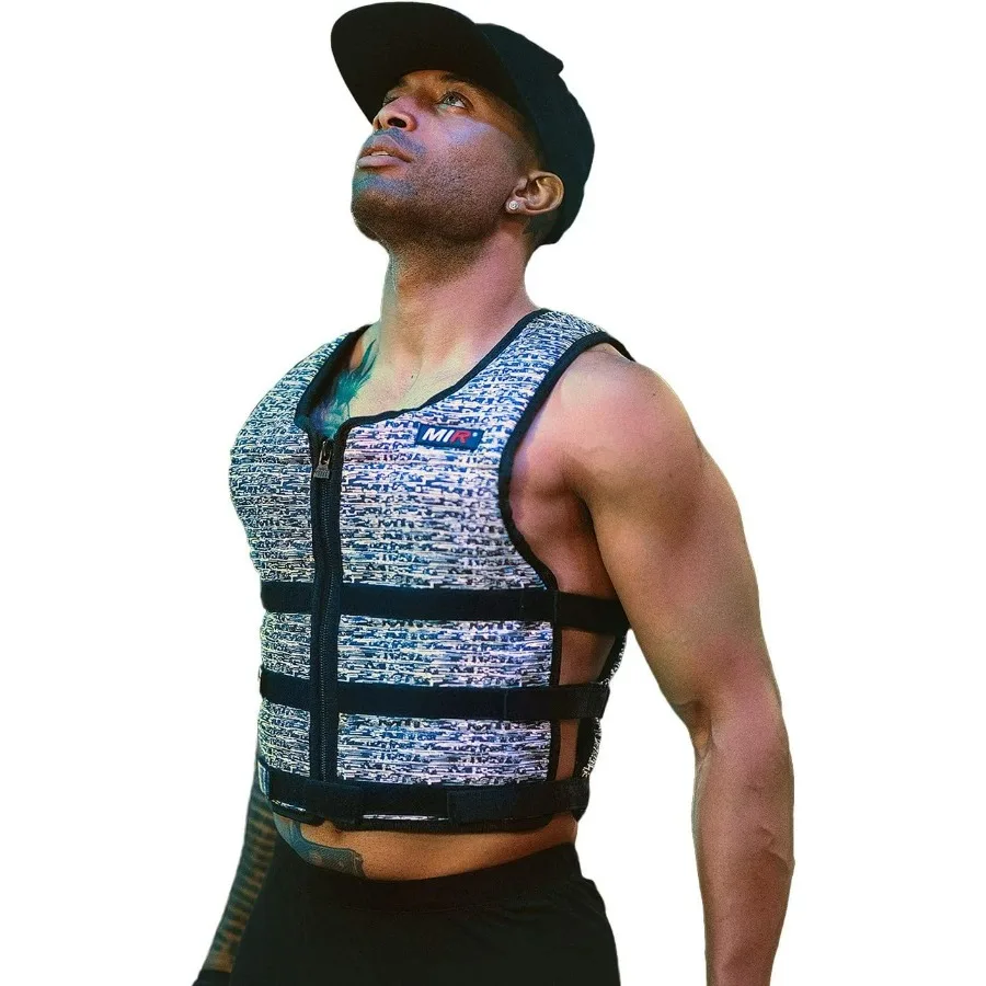 سترة مرجحة فائقة النحافة لتدفق الهواء للرجال والنساء: سترة تمرين قابلة للتعديل من 4 رطل إلى 32 رطل مع أوزان من الحديد الصلب مثالية لـ Fi