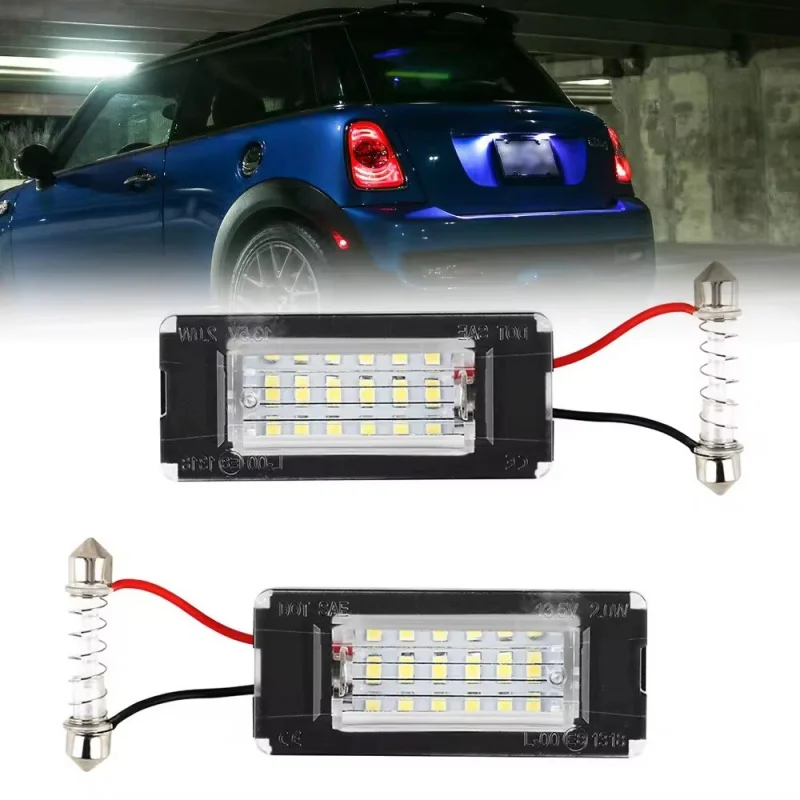 2 шт. освещение номерного знака для Mini Cooper R56 R57 R58 R59 12 В белые bezbłędne Plug and Play 6000K белые светодиодные лампы номерного знака