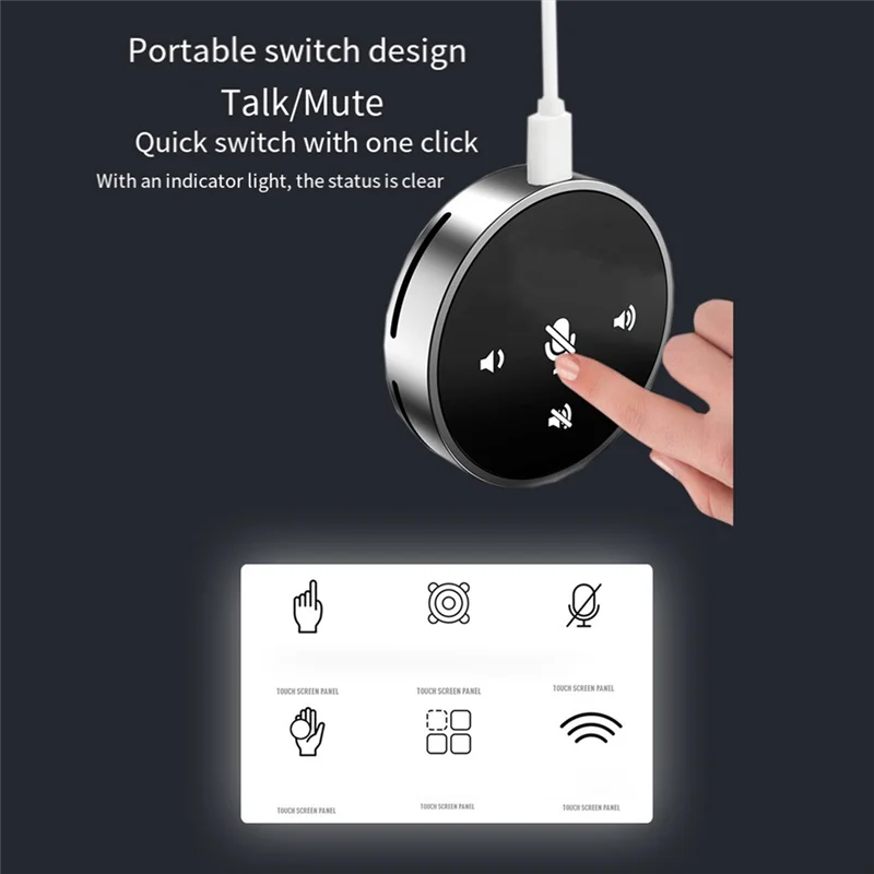 

USB Microphone PC Microphone 360 Degree Omnidirectional Condenser Mic Computer Video Speakerphone For PC-AU47