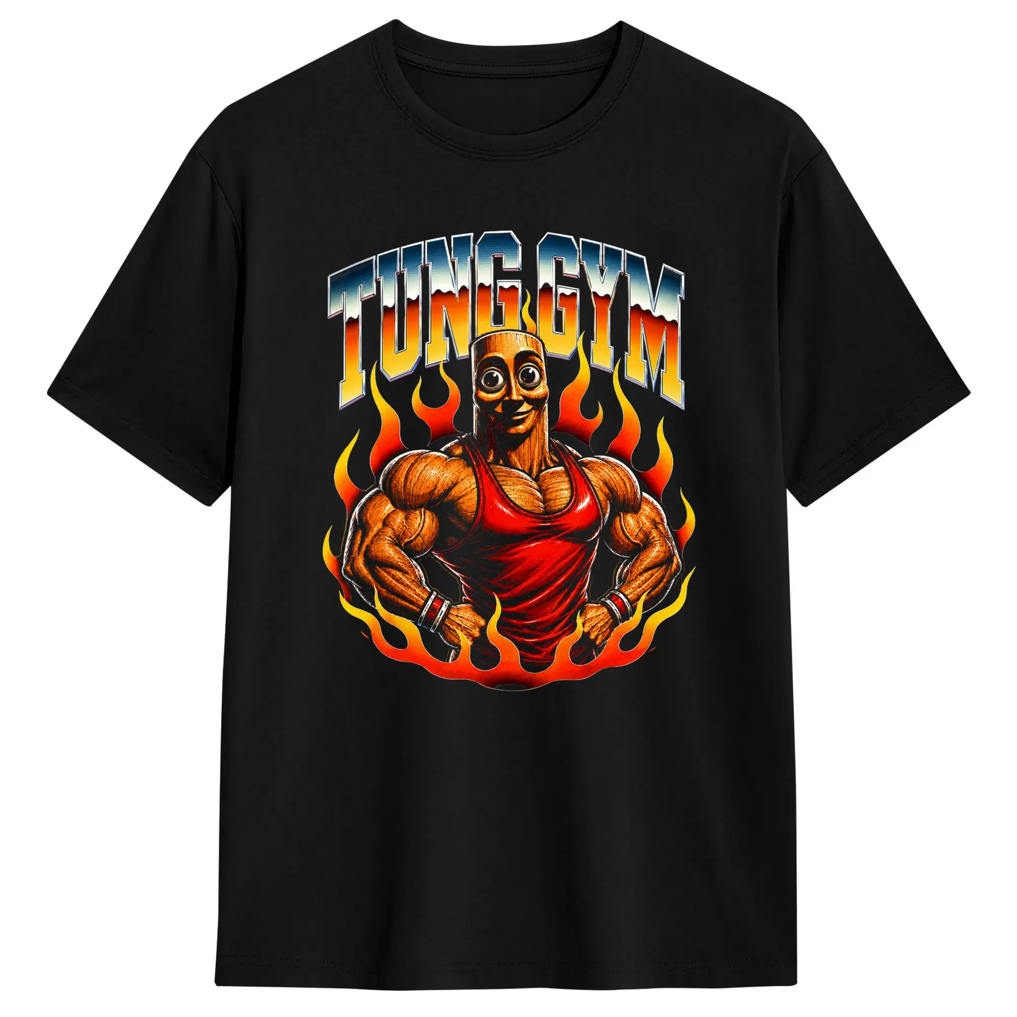 Men T-Shirts Triple T Sahur Tung Gym Vintage Retro Brainrot Meme Novelty Cotton Tee Shirt Short Sleeve  T Shirt O Neck Tops