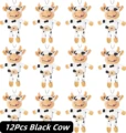 12Pcs Black Cow