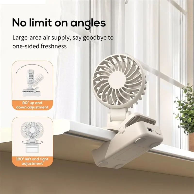 AC93-Multifunctional Sunshade Umbrella Clip Fan:USB-Rechargeable Portable Mini Cool Fan For Outdoor,Live Streaming As Shown