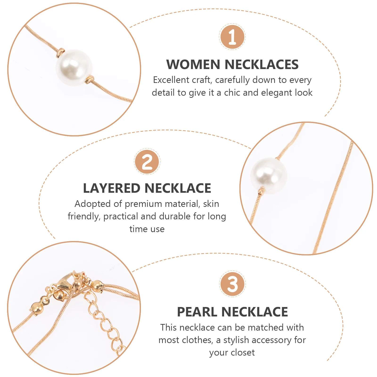 

Layered Long Pearl Necklace For Women Elegant Fashion Jewelry Gift Premium Faux Pearl Necklaces Layering Accessories
