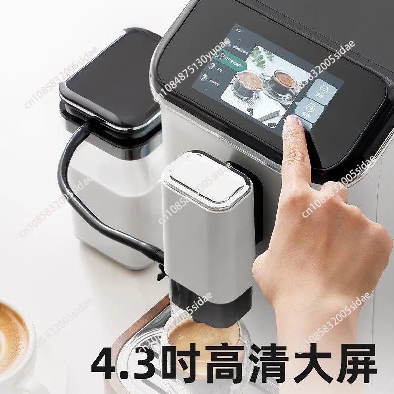 Fully Automatic Espresso Machine with Automatic Grinding and Milk Frothing, Dual Boilers with Independent Heating