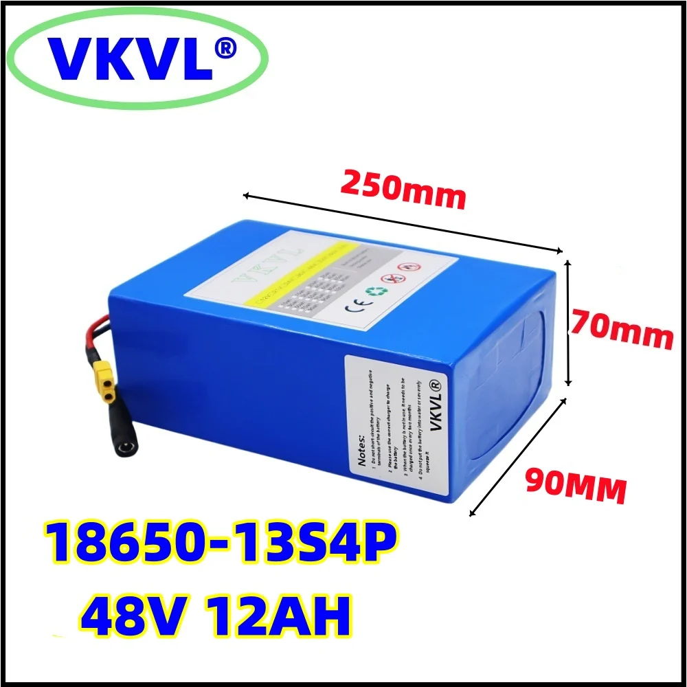 48V12ah power type large capacity lithium battery, 13S4P high-power support, 48V1000W motor use, complimentary charger