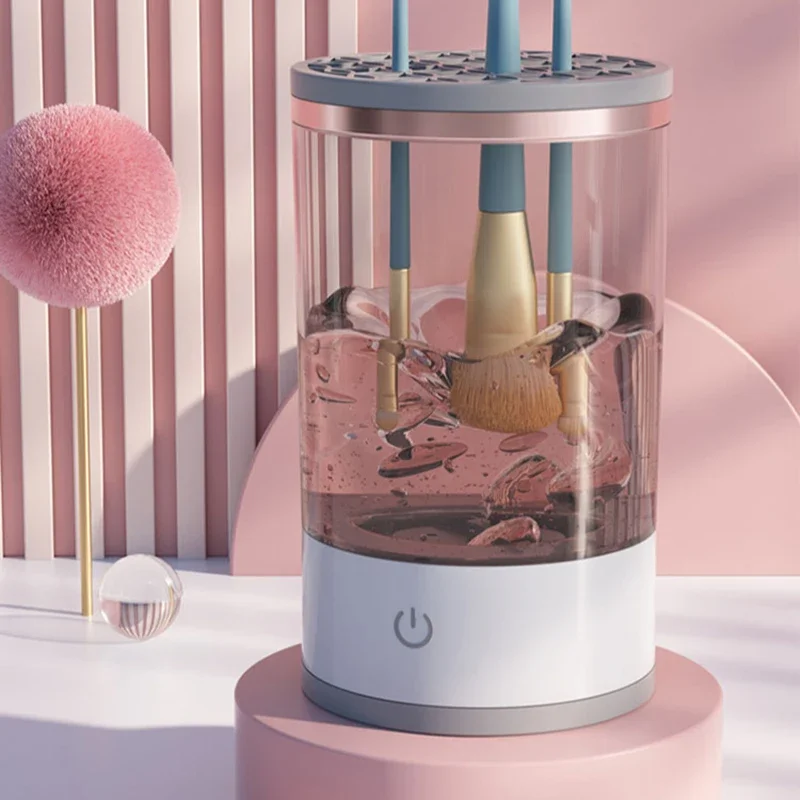 3 in 1 Electric Makeup Brush Cleaner Automatic Spinner Makeup Brush Holder Stand Women Lazy Cleaning Brush Washer Quick Dry Tool