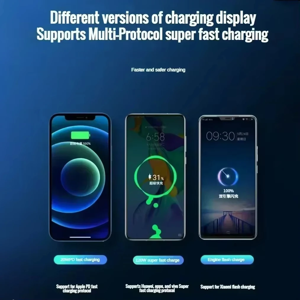 Xiaomi 500000mAh بنك الطاقة عالي السعة 120W شحن سريع شاحن بطارية محمول آيفون سامسونج هواوي الساخن