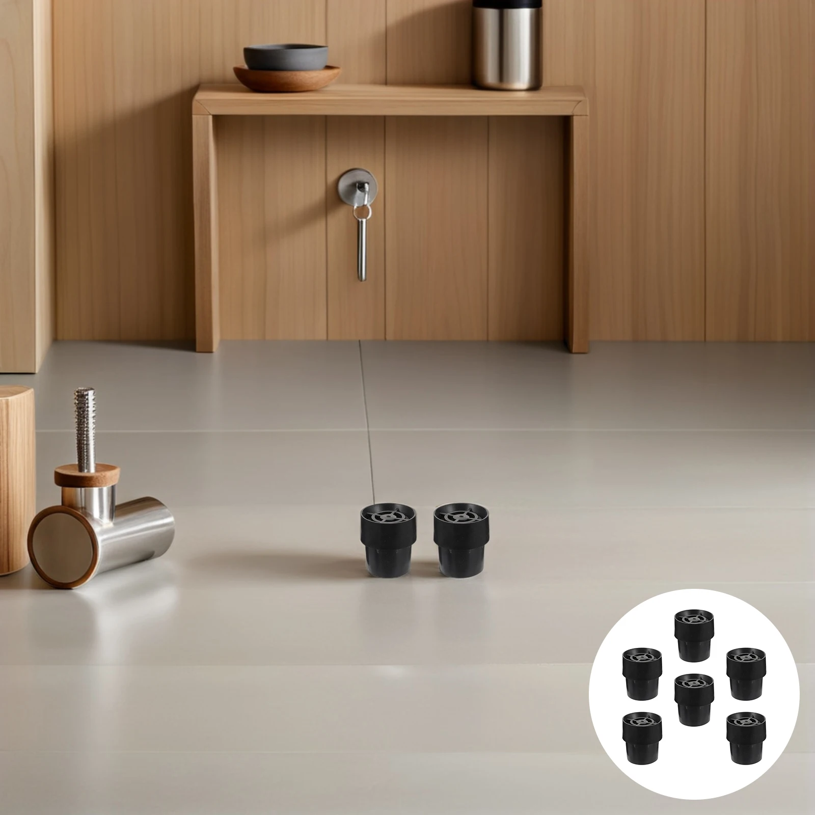 

6Pcs Non-Slip Mats Durable Furniture Pads Black Trampoline Chair Table Feet Covers Multipurpose Trampoline Leg Covers