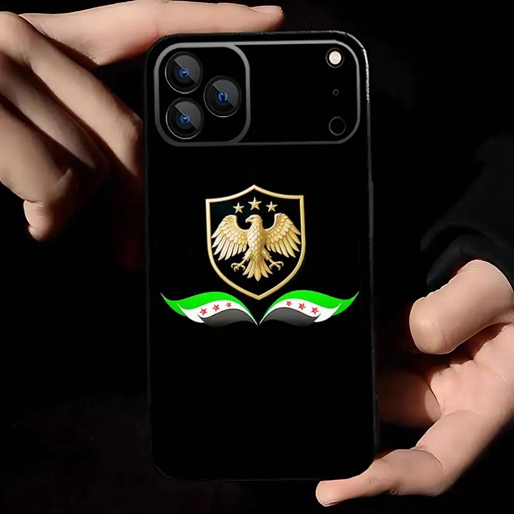 S-Syrian A-Arab Republic Logo Phone Case For iPhone 17,16,15,14,13,12,11,Pro,Max,Plus,E,Air,Mini Protective Black Cover