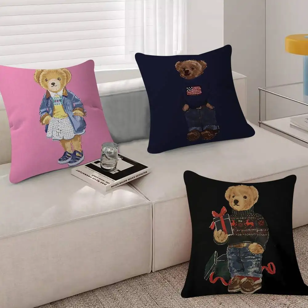 Cute Retro Revival P-P-o-lo Bear Pillow Anime Pillow Sofa Bed Head Pillow Cover Cushion Cover Fashion 30x30 40x40 45*45cm